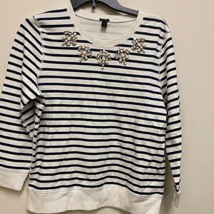 NWOT J Crew Nautical Beaded Sweatshirt-Size M